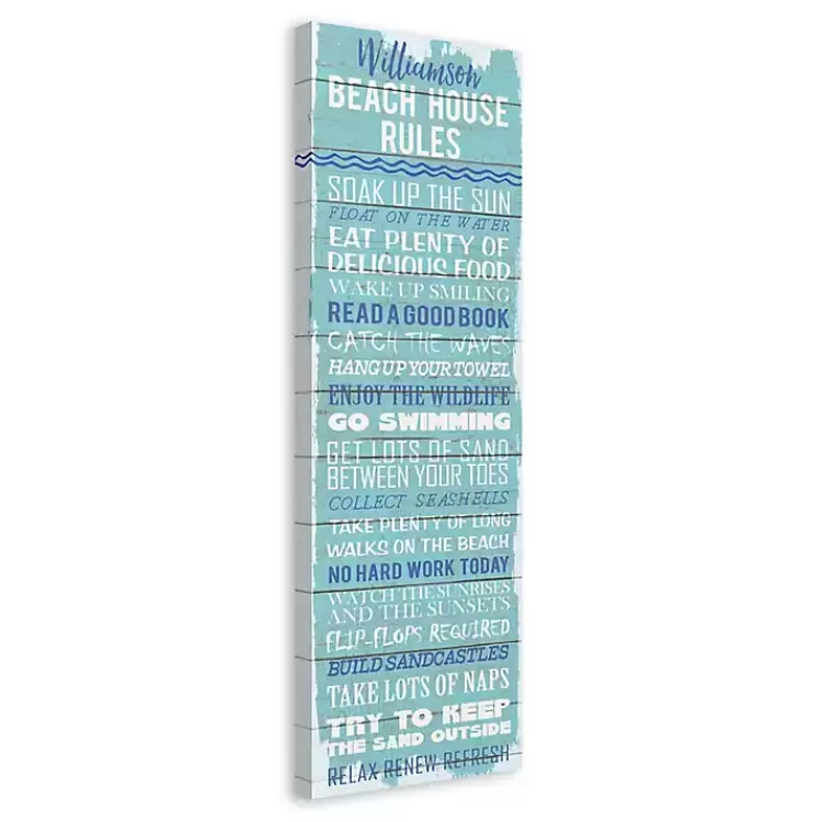 Personalized Beach House Rules Canvas Wall Plaque>Kirklands Home Best