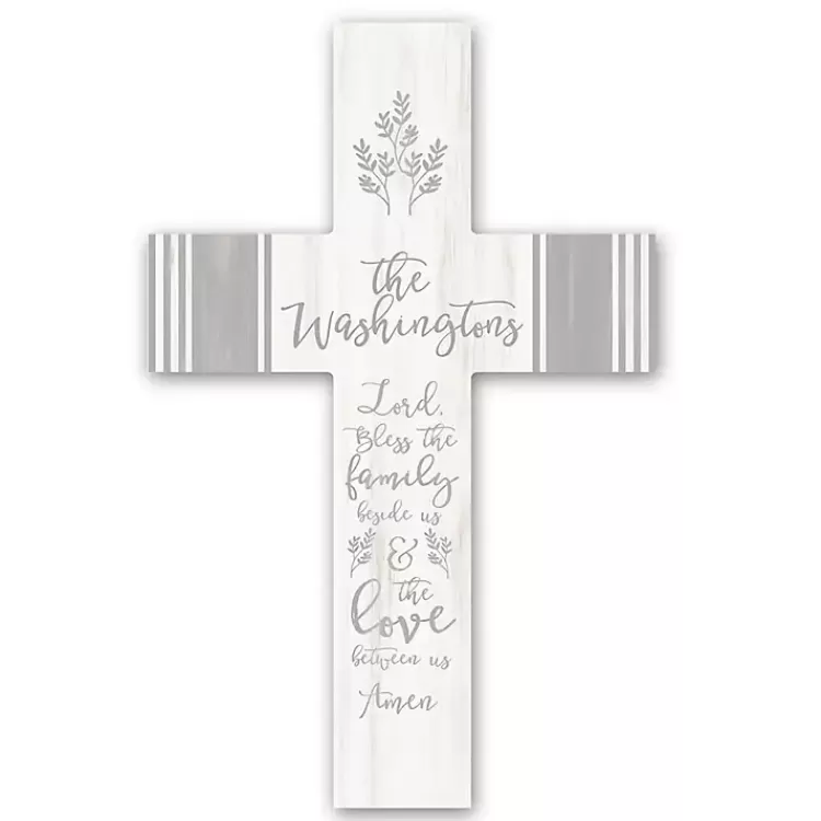 Personalized Bless This Family Cross Wall Plaque>Kirklands Home Shop