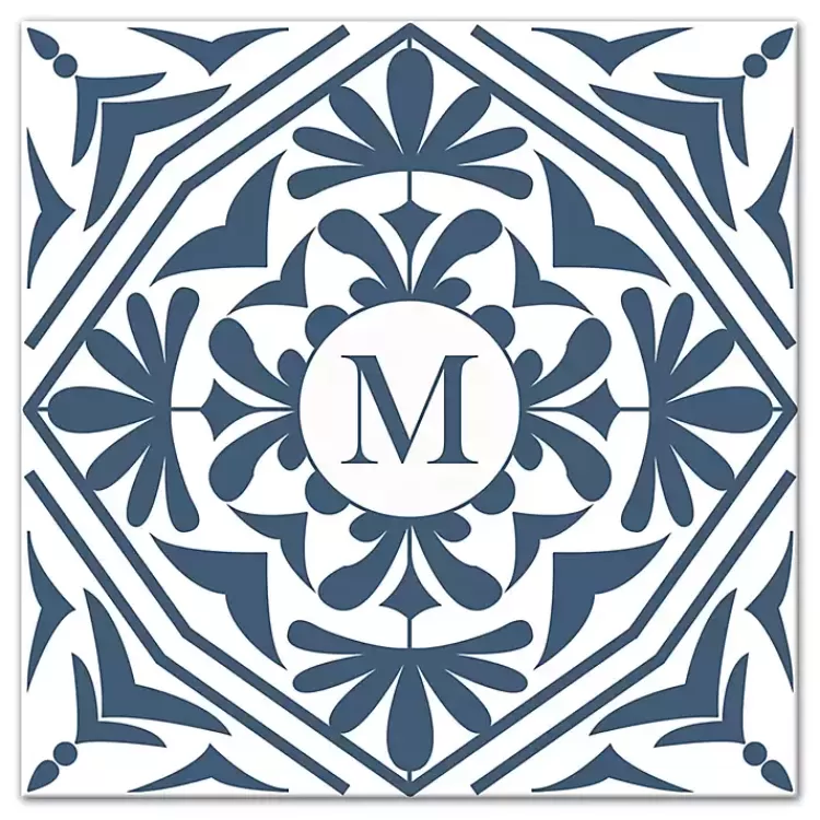 Personalized Blue Tile Monogram Wall Plaque>Kirklands Home Cheap