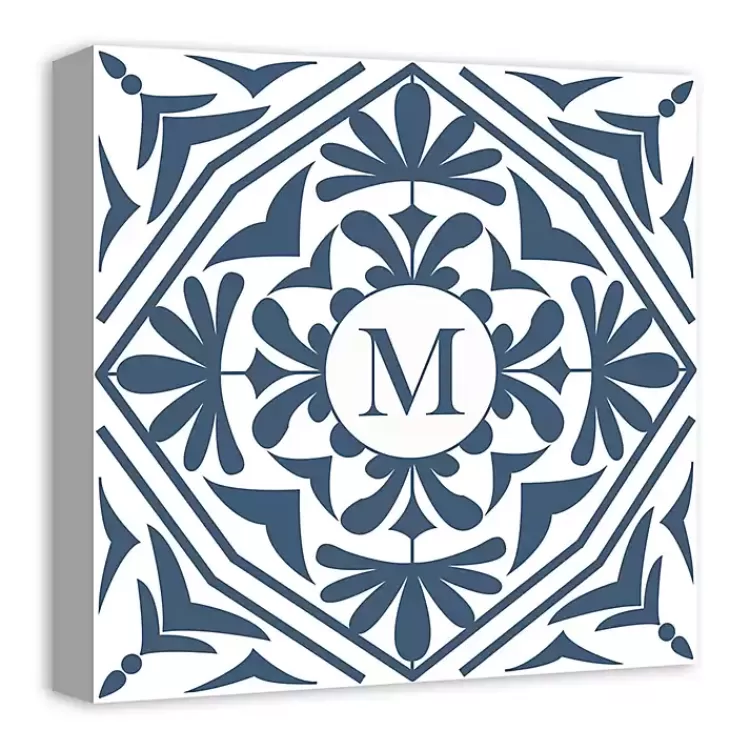 Personalized Blue Tile Monogram Wall Plaque>Kirklands Home Cheap