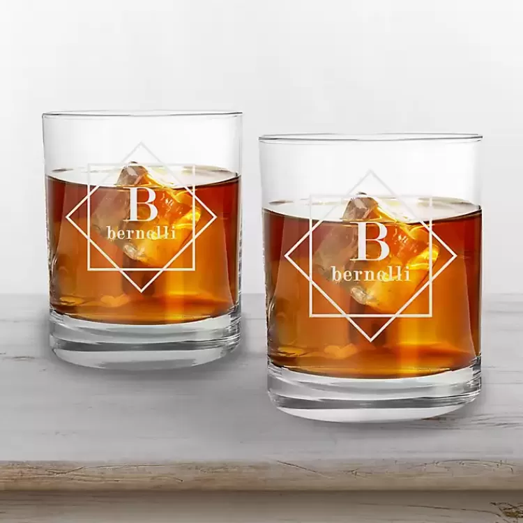 Personalized Diamond Whiskey Glasses, Set of 2>Kirklands Home Clearance