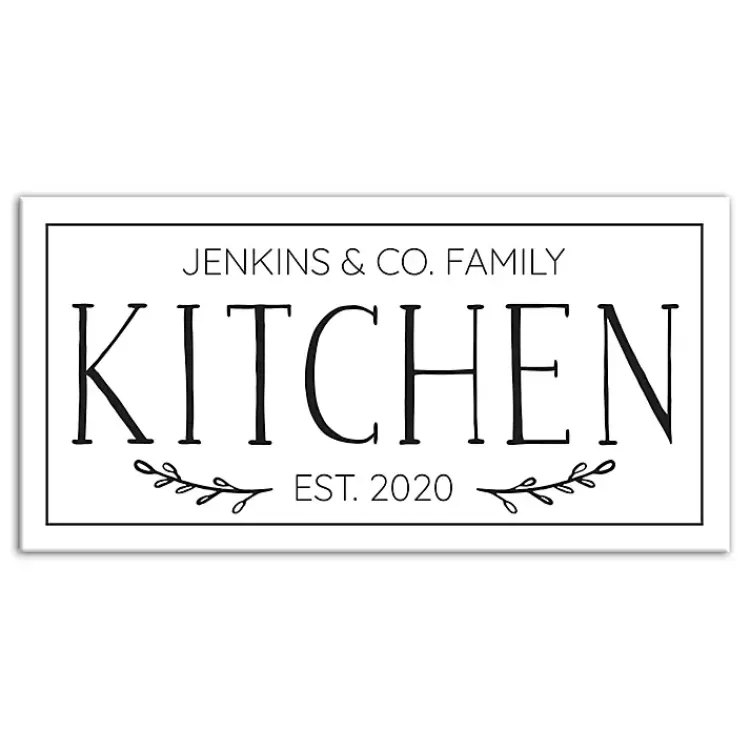 Personalized Family Kitchen Co. Canvas Wall Plaque>Kirklands Home Hot