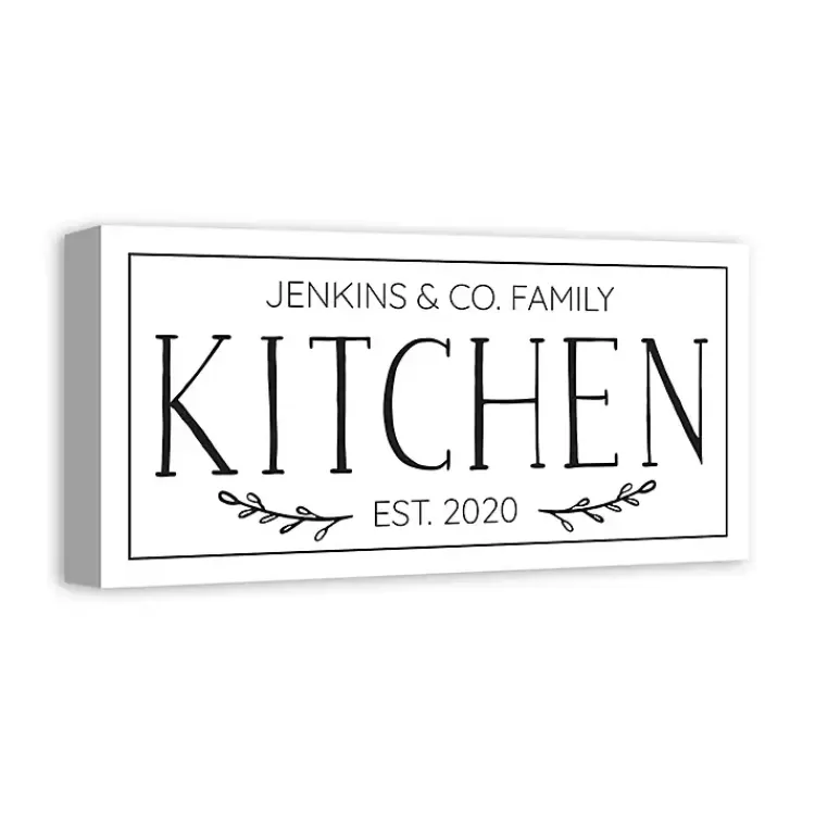 Personalized Family Kitchen Co. Canvas Wall Plaque>Kirklands Home Hot