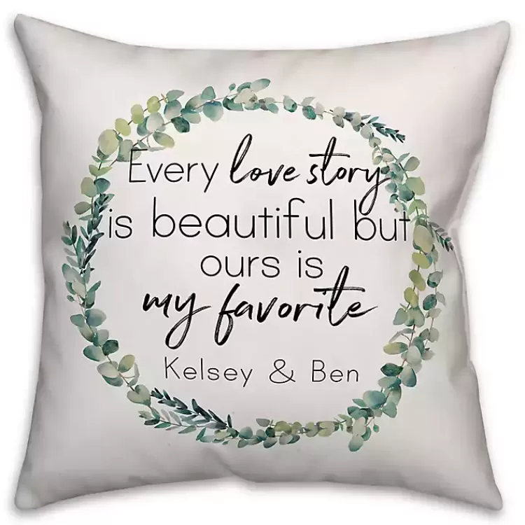 Personalized Favorite Love Story Pillow>Kirklands Home Best Sale