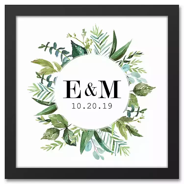 Personalized Framed Monogram Leaves Wall Plaque>Kirklands Home Cheap