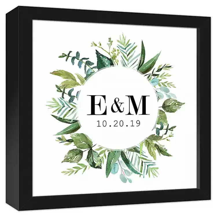 Personalized Framed Monogram Leaves Wall Plaque>Kirklands Home Cheap