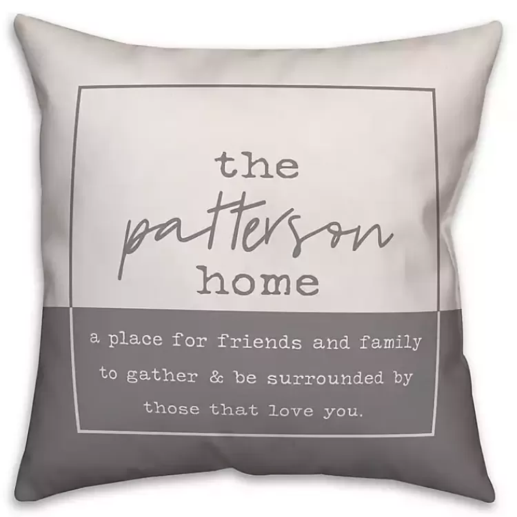 Personalized Gray and White Our Home Pillow>Kirklands Home New