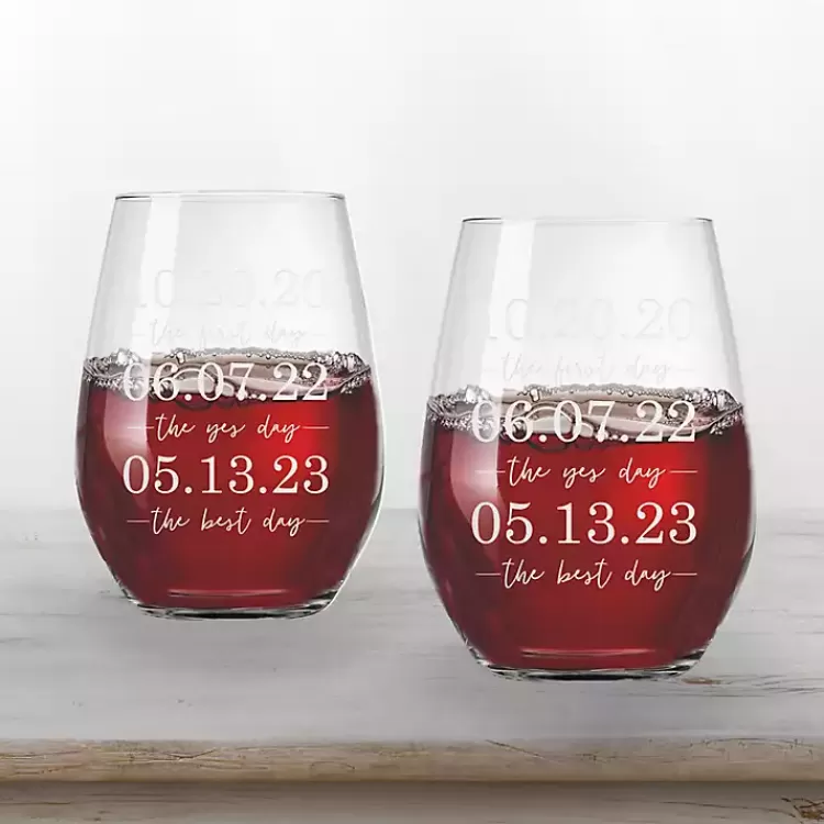 Personalized Important Dates Glasses, Set of 2>Kirklands Home Hot