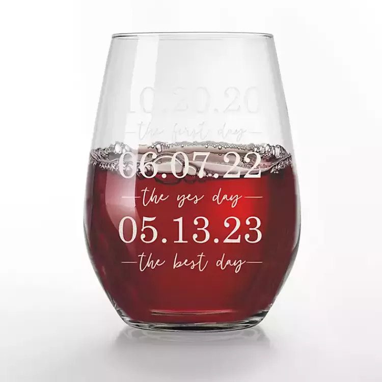Personalized Important Dates Glasses, Set of 2>Kirklands Home Hot