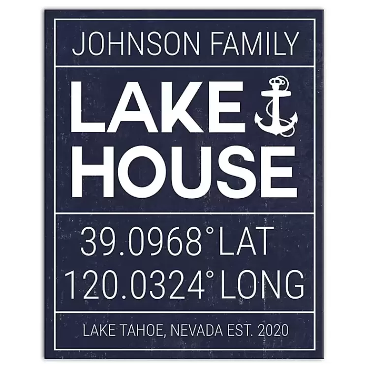 Personalized Lake House Canvas Wall Plaque>Kirklands Home Store