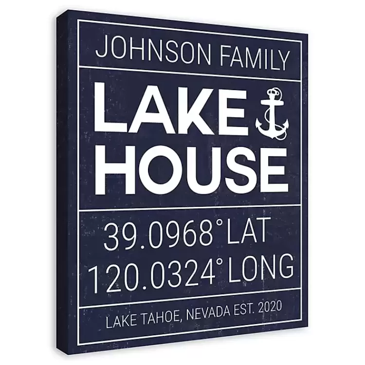 Personalized Lake House Canvas Wall Plaque>Kirklands Home Store