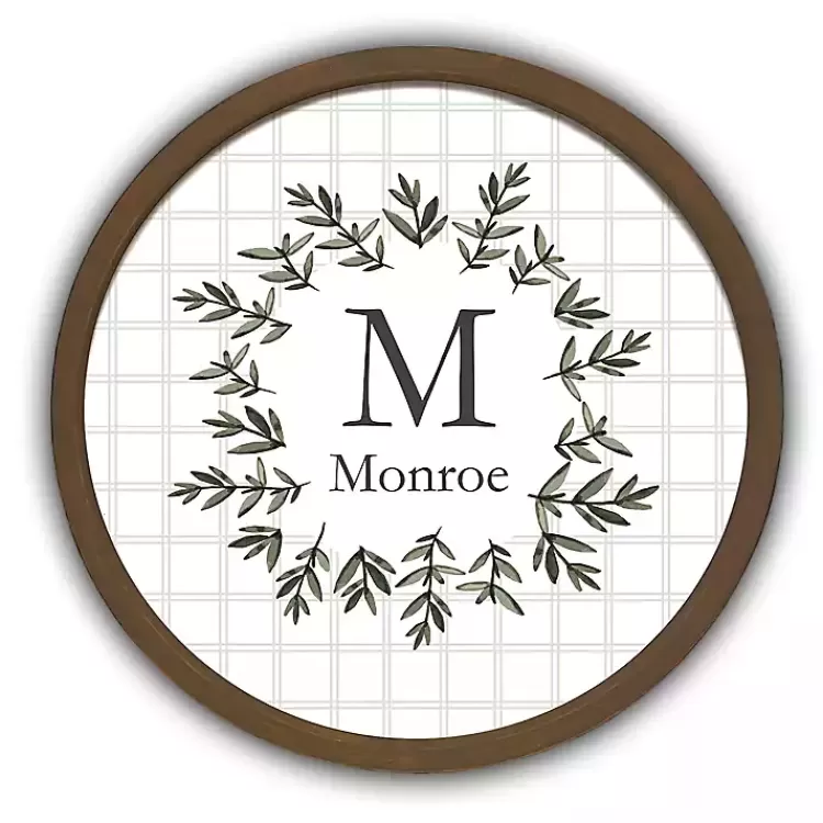 Personalized Monogram Leafy Frame Plaque>Kirklands Home Sale