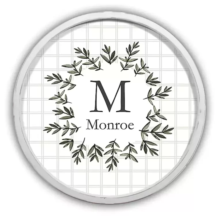 Personalized Monogram Leafy Frame Plaque>Kirklands Home Clearance