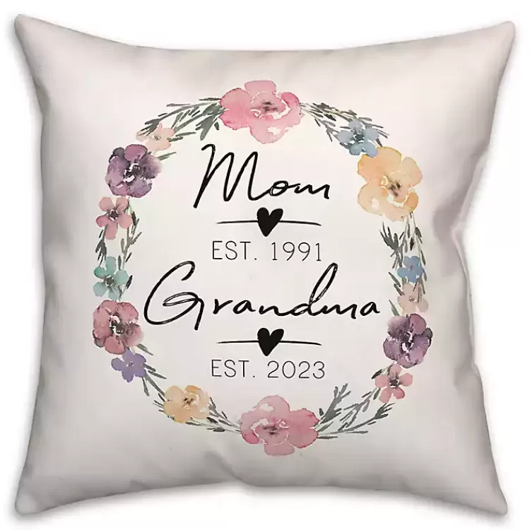 Personalized Mother's Day Dates Outdoor Pillow>Kirklands Home New