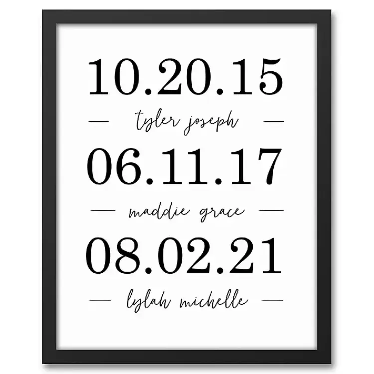 Personalized Names & Dates Framed Canvas Print>Kirklands Home Best
