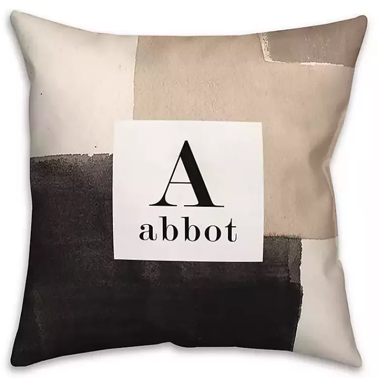 Personalized Neutral Monogram Outdoor Pillow>Kirklands Home Discount