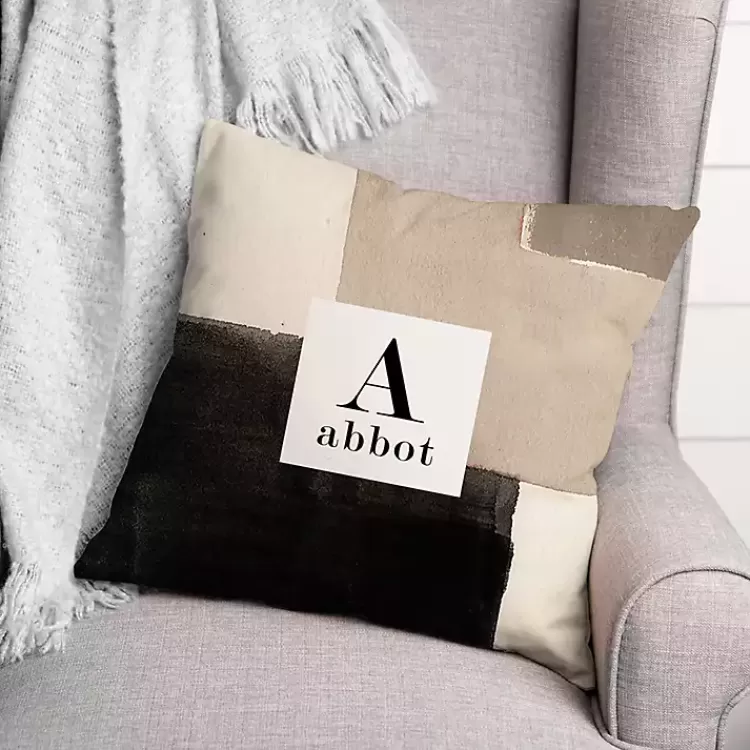 Personalized Neutral Monogram Outdoor Pillow>Kirklands Home Discount