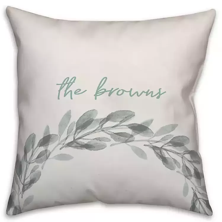 Personalized Seafoam Wreath Pillow>Kirklands Home Fashion