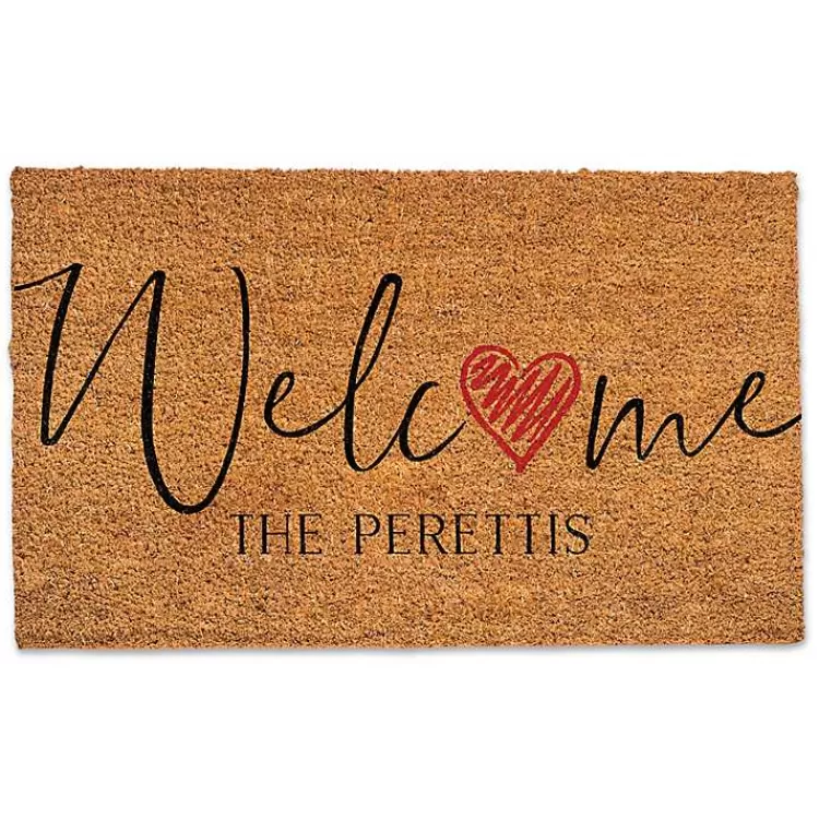 Personalized Welcome Heart Coir Doormat>Kirklands Home Flash Sale