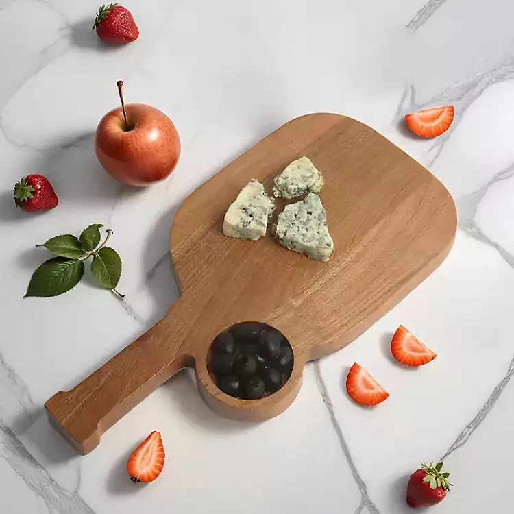 Pickleball Shaped Acacia Wood Serving Board>Kirklands Home New