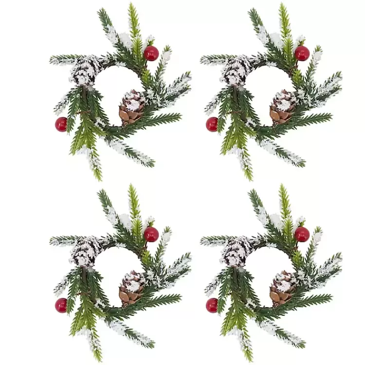 Pineberry Christmas Wreath Napkin Rings, Set of 4>Kirklands Home Sale