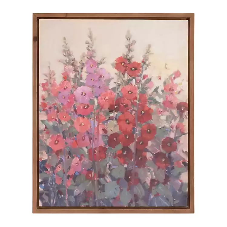 Pink & Red Hollyhock Framed Canvas Art Print>Kirklands Home Online
