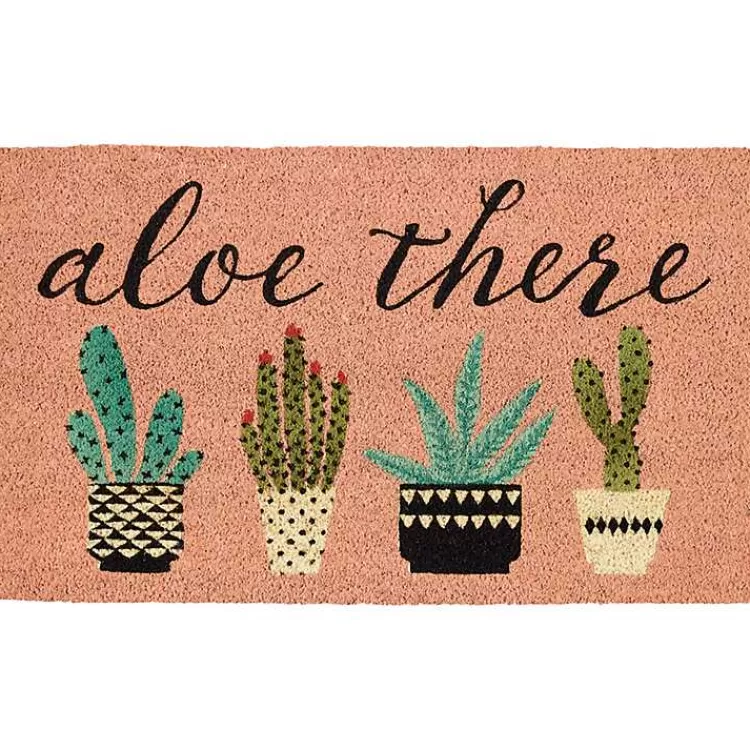 Pink Aloe There Coir Doormat>Kirklands Home Online