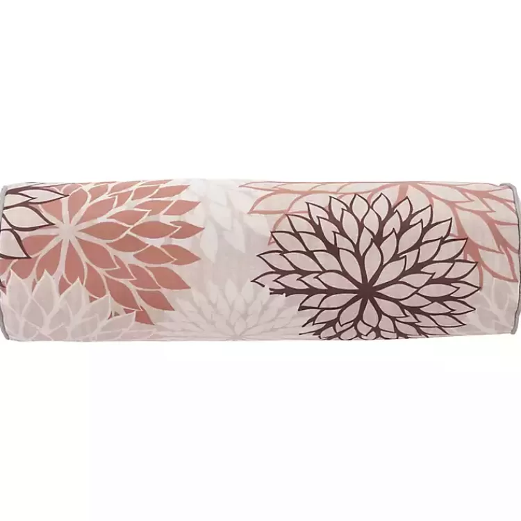 and Beige Floral Outdoor Bolster Pillow>Kirklands Home Best Sale