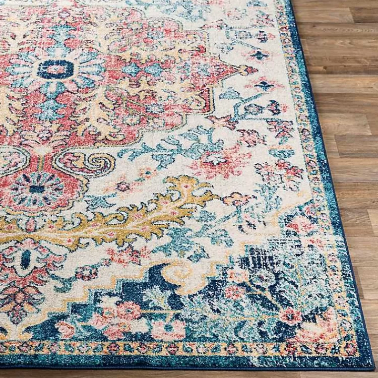 Pink and Blue Traditional Medallion Area Rug, 8x12>Kirklands Home Hot