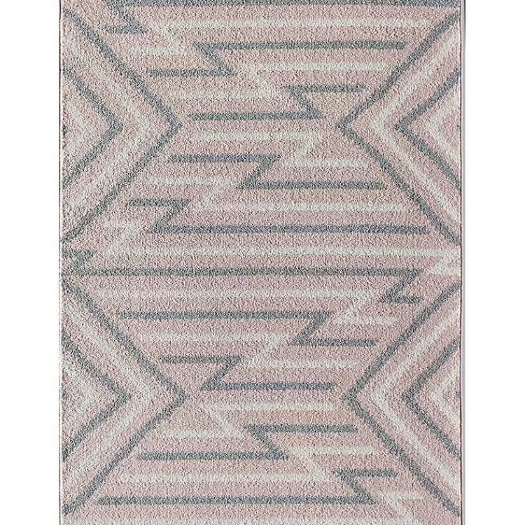 Pink and Gray Zigzag Area Rug, 8x10>Kirklands Home Cheap