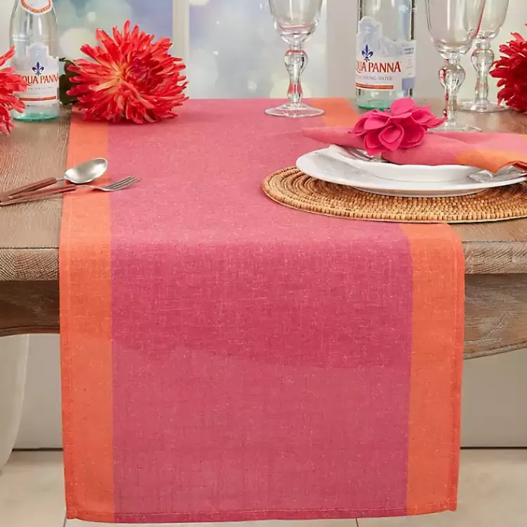 pink_and_orange_colorblock_table_runner_2.webp Pink and Orange Colorblock Table Runner>Kirklands Home New