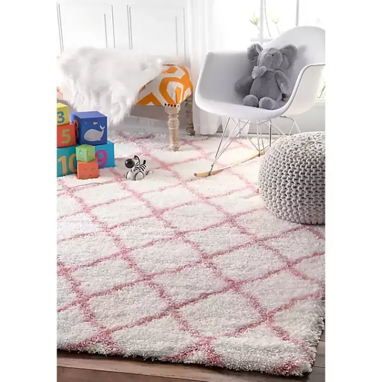 Pink and White Iliza Trellis Area Rug, 5x8>Kirklands Home Best Sale