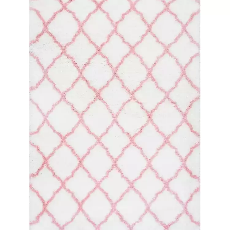Pink and White Iliza Trellis Area Rug, 5x8>Kirklands Home Best Sale
