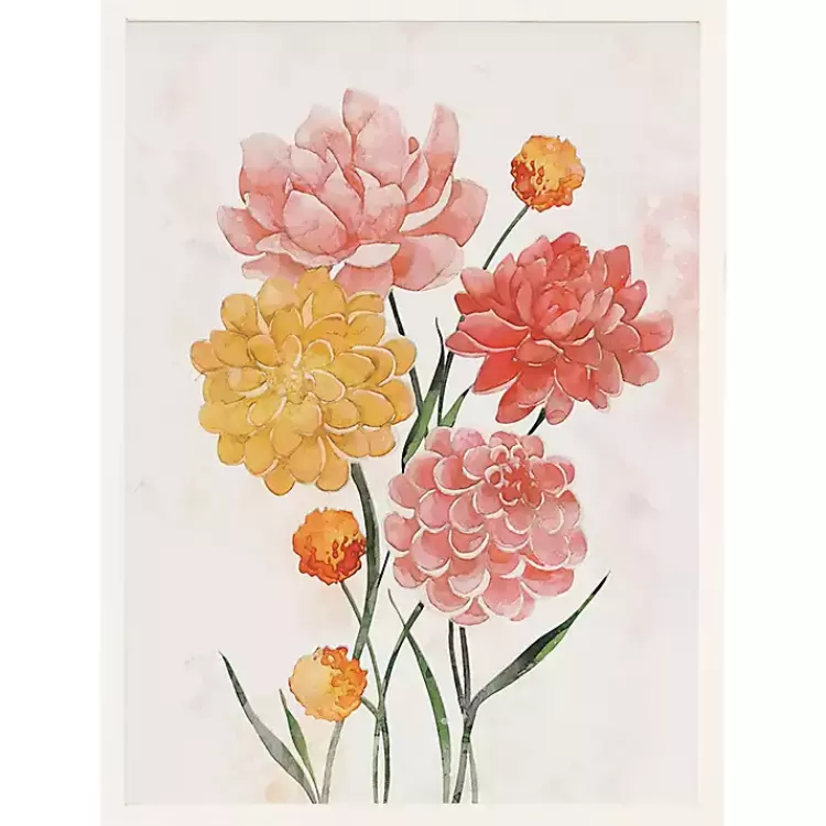 Pink and Yellow Flowers Framed Art Print>Kirklands Home Shop