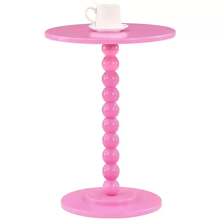 pink_beaded_spindle_accent_table_2.webp Beaded Spindle Accent Table>Kirklands Home Flash Sale