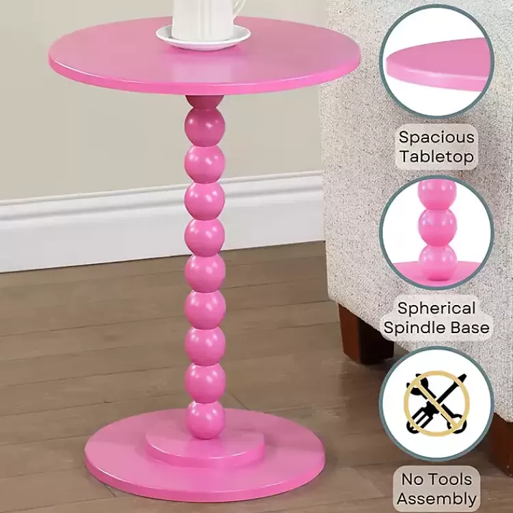 pink_beaded_spindle_accent_table_3.webp Beaded Spindle Accent Table>Kirklands Home Flash Sale