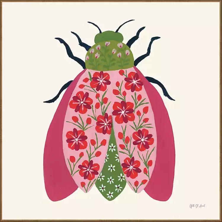 Pink Beetle Framed Canvas Art Print>Kirklands Home Discount