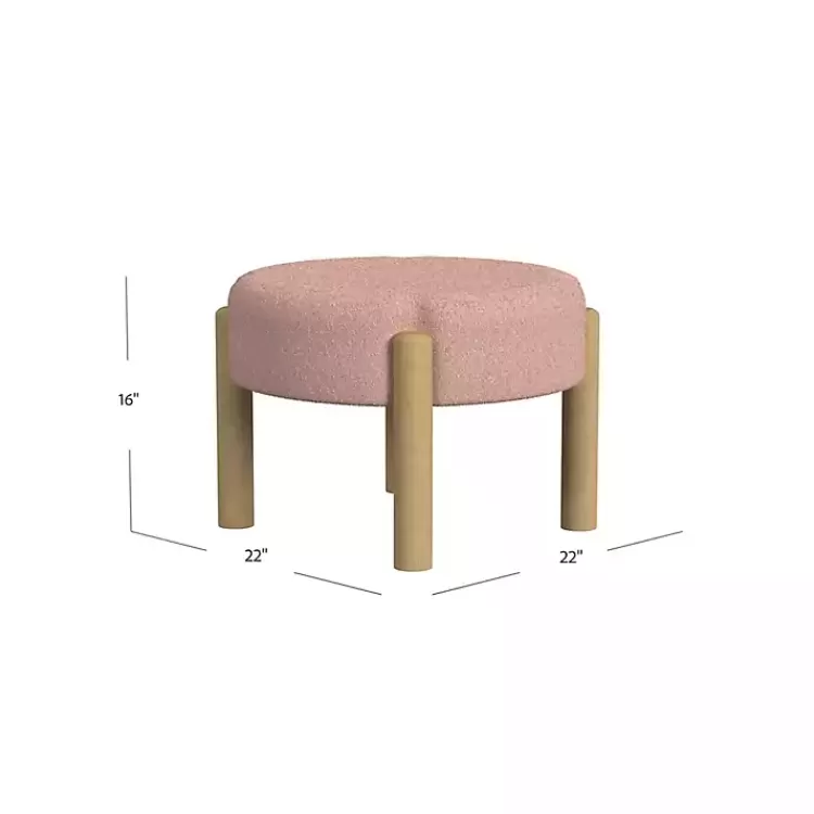 pink_boucle_natural_wood_ottoman_2.webp Boucle Natural Wood Ottoman>Kirklands Home Store