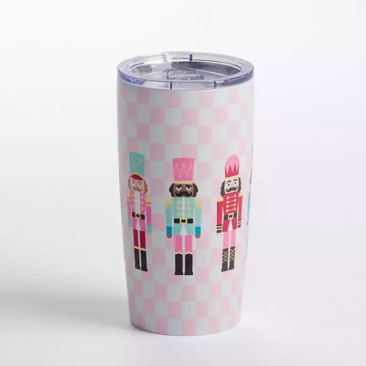 Pink Checkered Nutcracker Christmas Tumbler>Kirklands Home Hot