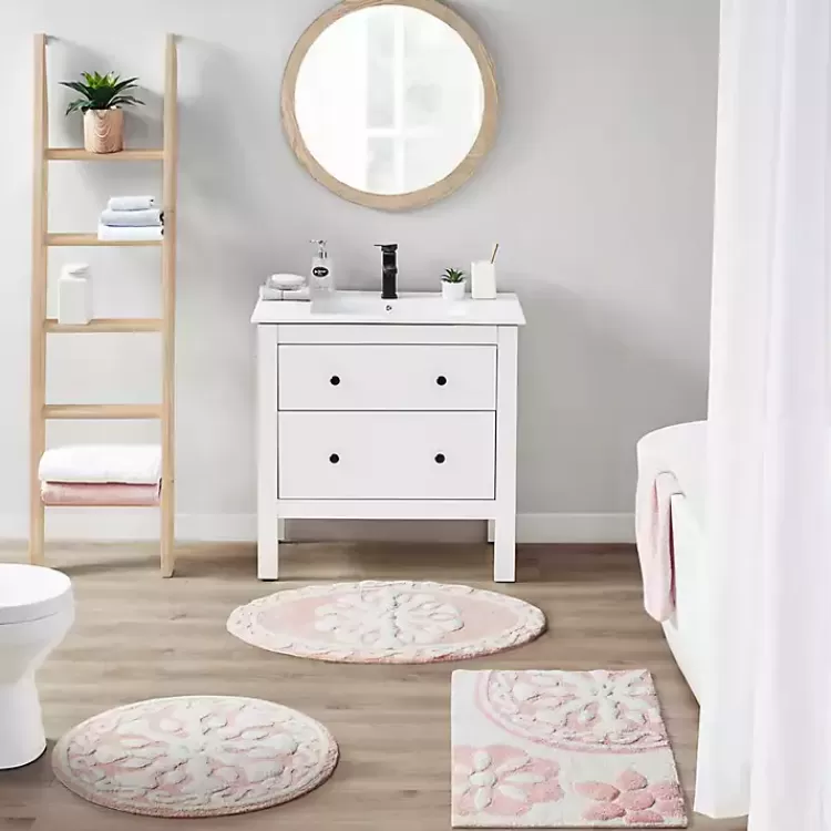pink_cotton_tufted_medallion_bath_mat__in_7.webp Cotton Tufted Medallion Bath Mat, 30 in.>Kirklands Home Best