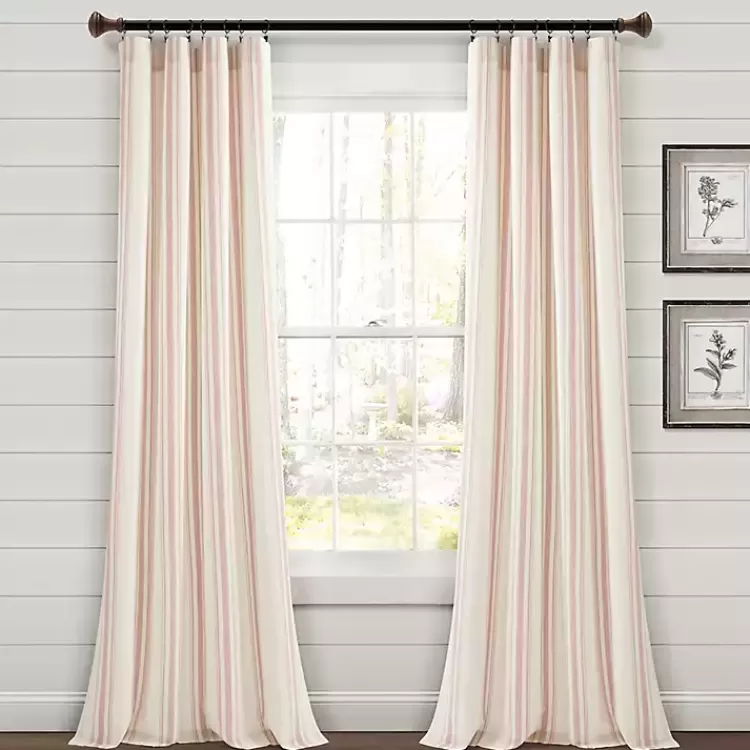 Farmhouse Stripe Curtain Panel Set, 84 in.>Kirklands Home New