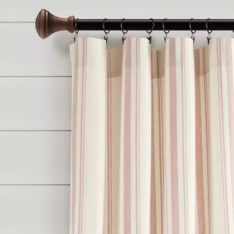 pink_farmhouse_stripe_curtain_panel_set__in_2.webp Farmhouse Stripe Curtain Panel Set, 84 in.>Kirklands Home New