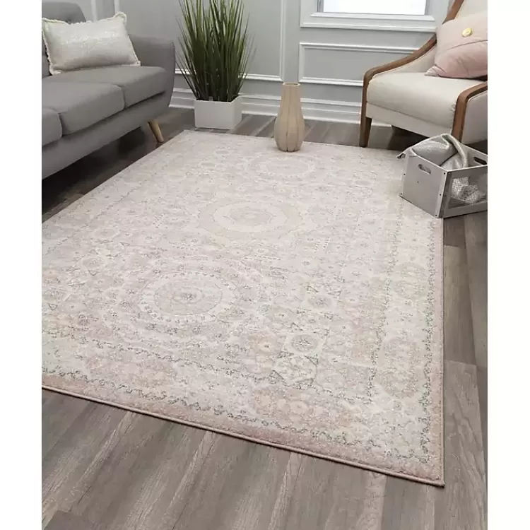 Pink Peony Medallion Area Rug, 5x7>Kirklands Home Cheap
