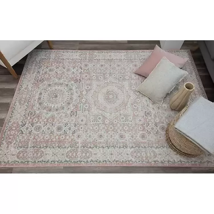 Pink Peony Medallion Area Rug, 5x7>Kirklands Home Cheap