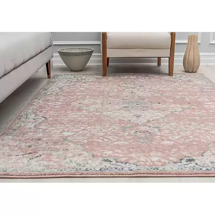 Pink Rose Medallion Area Rug, 5x7>Kirklands Home Flash Sale