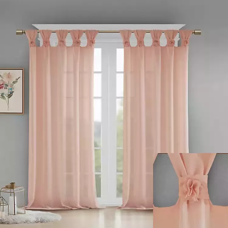 pink_rosette_tab_top_curtain_panel__in_2.webp Rosette Tab Top Curtain Panel, 84 in.>Kirklands Home Hot