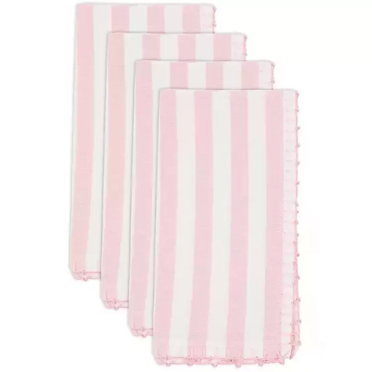pink_striped_whipstich_napkins_set_of__2.webp Pink Striped Whipstich Napkins, Set of 4>Kirklands Home Best Sale