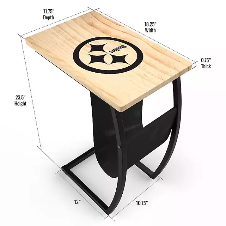pittsburgh_steelers_wood_ctable_2.webp Pittsburgh Steelers Wood C-Table>Kirklands Home Best
