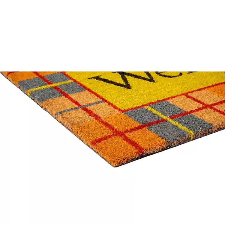 plaid_welcome_fall_coir_doormat_3.webp Plaid Welcome Fall Coir Doormat>Kirklands Home Outlet