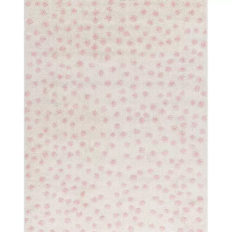 Plush Pink Dotted Area Rug, 5x7>Kirklands Home Clearance